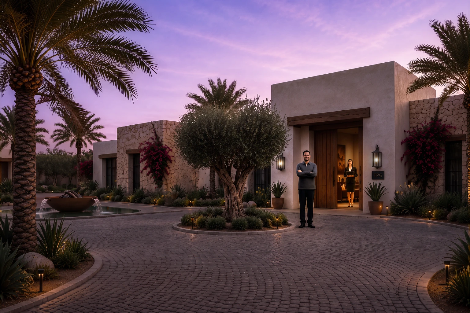The resort arrival before the final retouch.